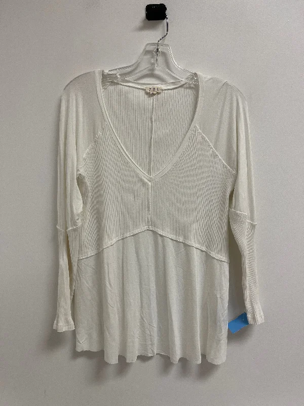 Athletic Outfits Top Long Sleeve By Pol In White, Size: S