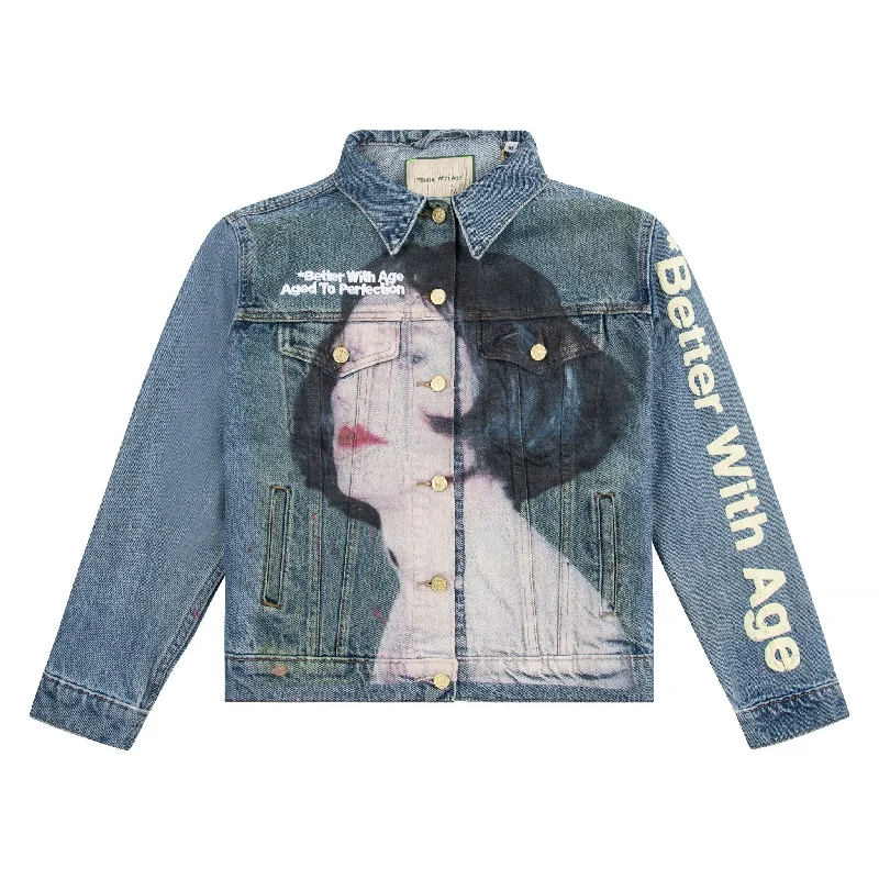 Smart Casual Wear Brandy Denim Jacket | Medium Wash