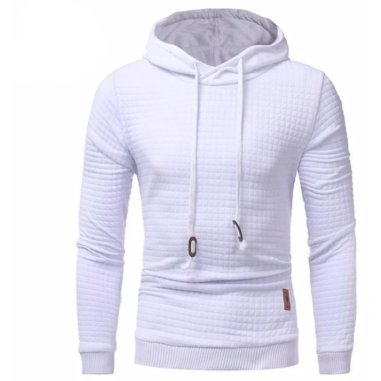 Layered Outfits Men's Plaid Drawstring Casual Hoodie