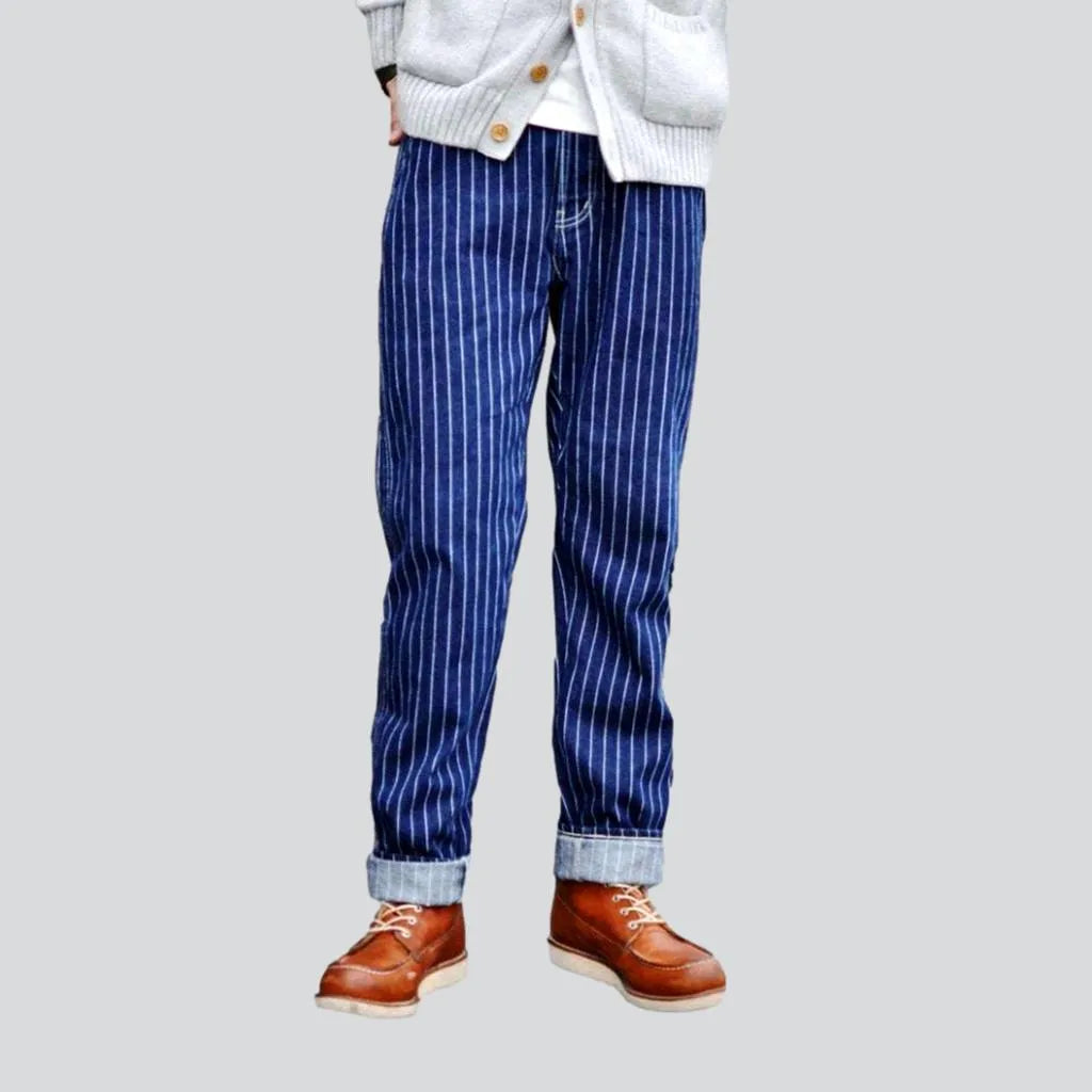 Warm Jackets High-quality striped men's jeans