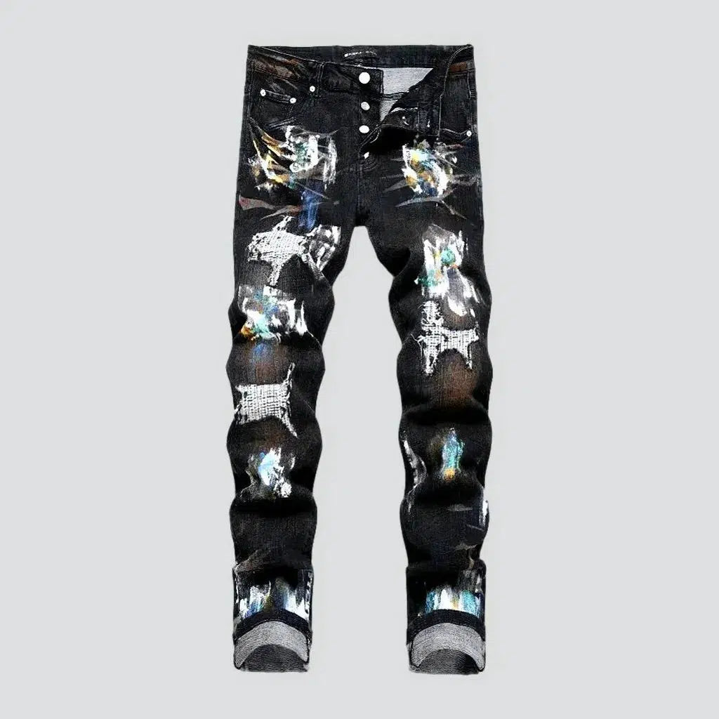 Business Casual Painted men's jeans