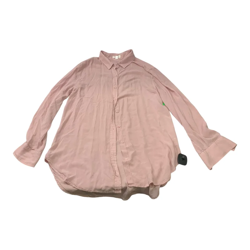 Casual Shirts Top Long Sleeve Basic By Tousyea In Pink, Size: M