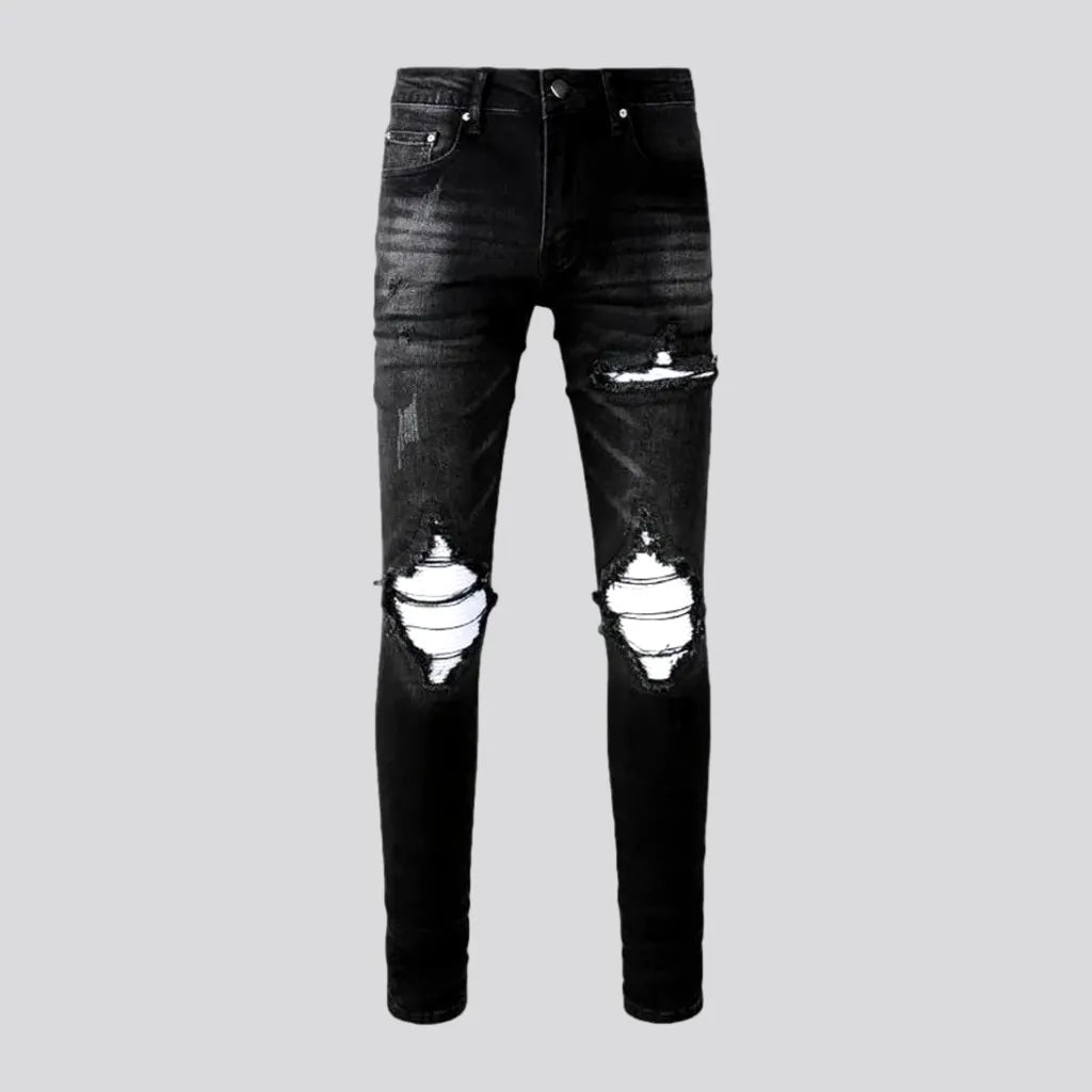 Classic Styles Skinny fit distressed vintage men's jeans