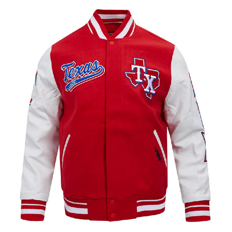 All-Weather Outfits MLB TEXAS RANGERS SCRIPT TAIL MEN'S RIB WOOL VARSITY (RED/WHITE) All-Weather Outfits MLB TEXAS RANGERS SCRIPT TAIL MEN'S RIB WOOL VARSITY (RED/WHITE)