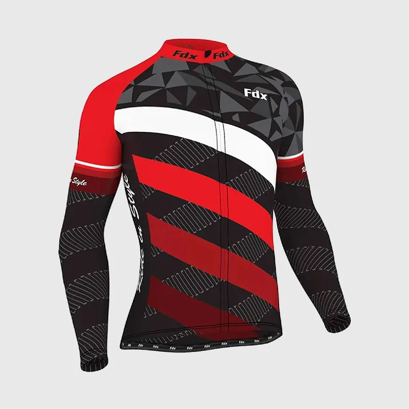 Fresh Outfit Fdx Equin Men's & Boy's Red Thermal Roubaix Long Sleeve Cycling Jersey