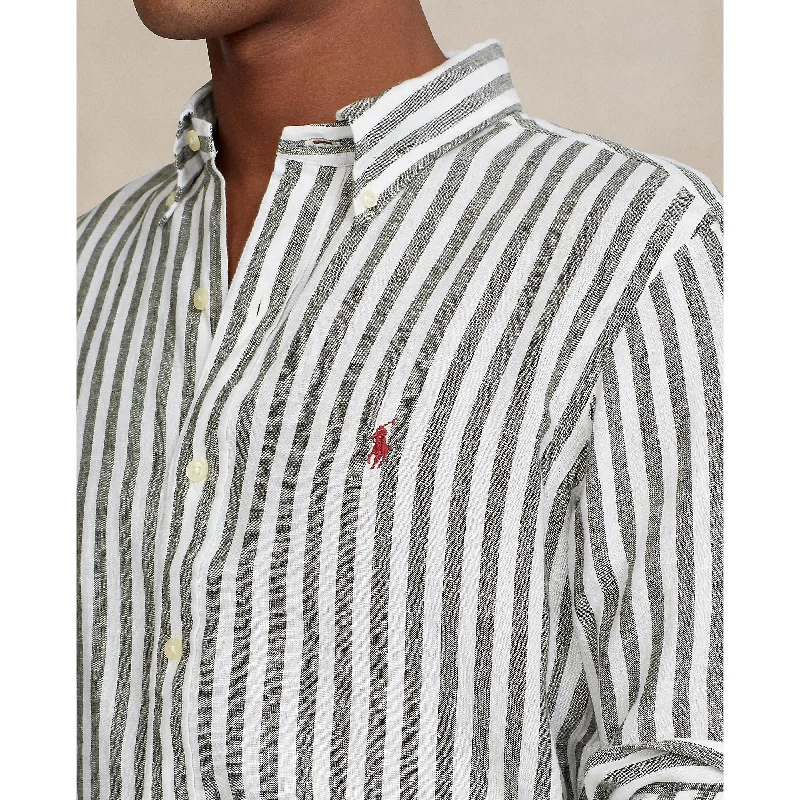 Sporty Jackets Polo Ralph Lauren - Linen Shirt - Stripe - Olive & White