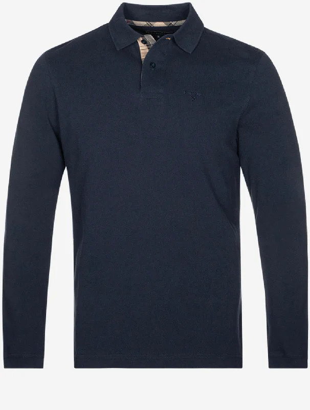 Premium T-shirts Essential Long Sleeve Sports Polo Navy