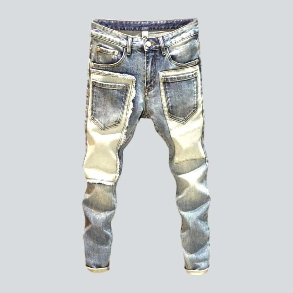 Relaxed Styles Mid-waist men's reworked jeans