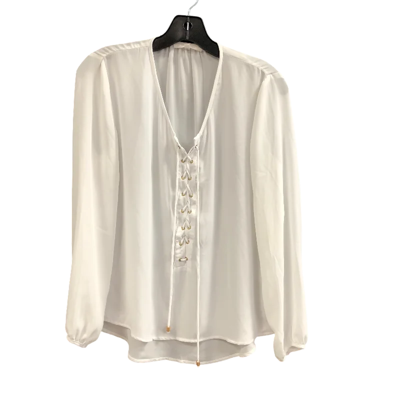 Easygoing Wardrobe Top Long Sleeve By Olivaceous In White, Size: L