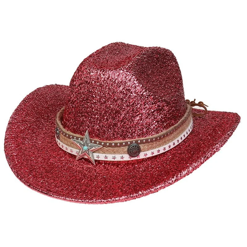Lightweight Tops Festival Party Gathering Silver Western Denim Fedora Hat Felt