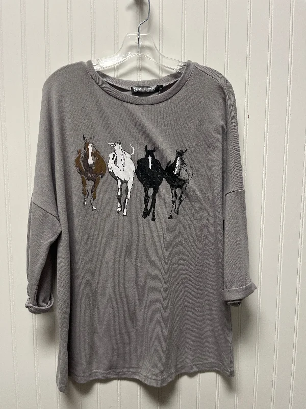 Cool Jackets Top Long Sleeve Basic By Allegra K In Grey, Size: L