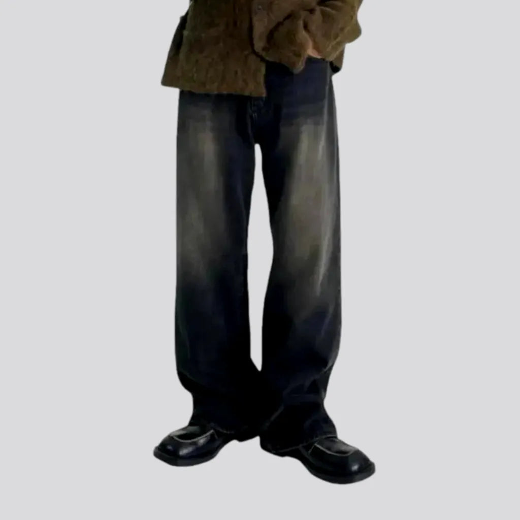 Everyday Apparel Whiskered street style mid rise men's jeans
