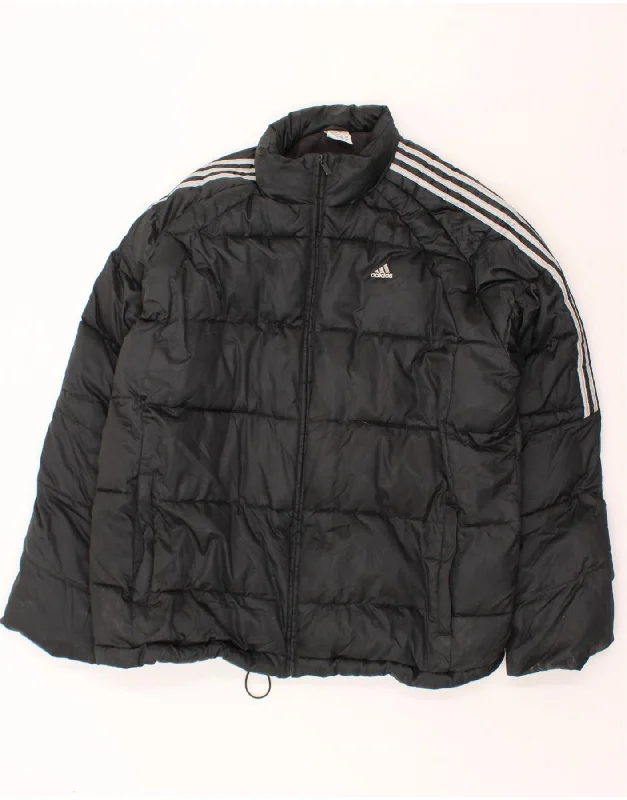 Trendy Shoes ADIDAS Mens Padded Jacket UK 42 XL Black Nylon