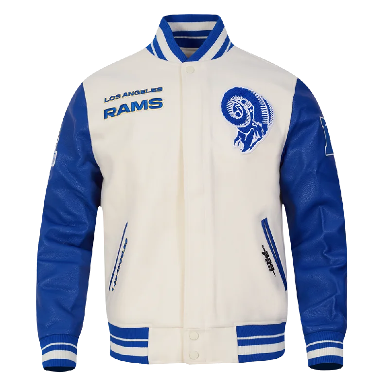 Casual Trousers NFL LOS ANGELES RAMS RETRO CLASSIC MEN'S RIB WOOL VARSITY JACKET (EGGSHELL/ROYAL BLUE) Casual Trousers NFL LOS ANGELES RAMS RETRO CLASSIC MEN'S RIB WOOL VARSITY JACKET (EGGSHELL/ROYAL BLUE)