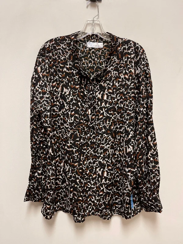 Minimal Apparel Top Long Sleeve By Time And Tru In Animal Print, Size: L