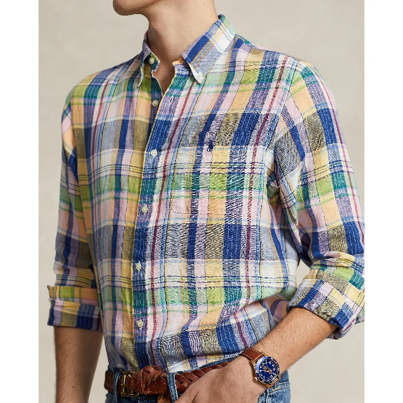 Casual Outerwear Polo Ralph Lauren - Linen Shirt - Check - Navy, Pink Multi