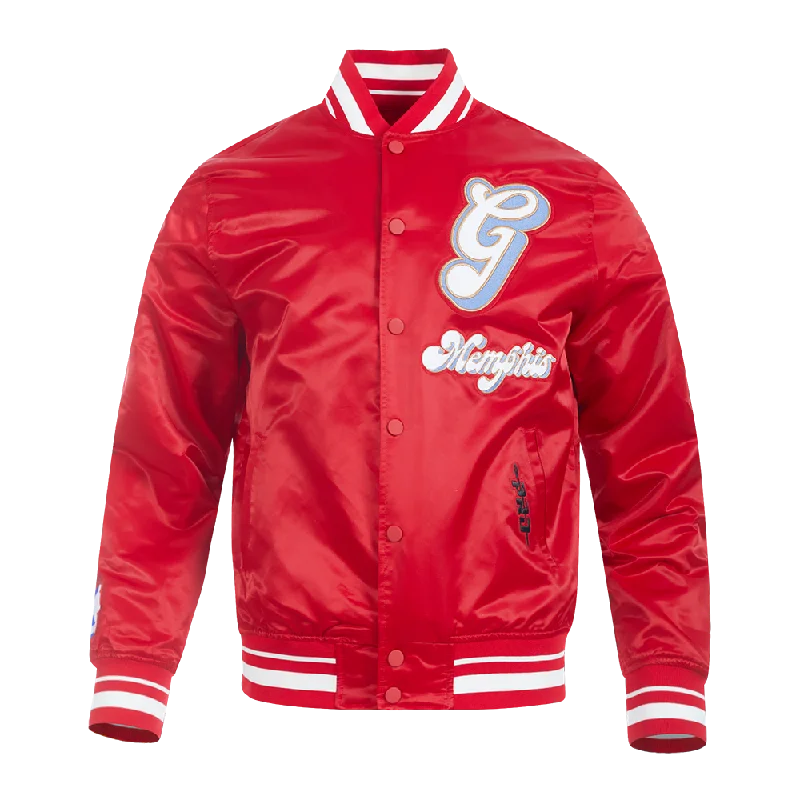 Casual Styles NBA MEMPHIS GRIZZLIES CITY EDITION 24-25 MEN'S RIB SATIN JACKET (RED) Casual Styles NBA MEMPHIS GRIZZLIES CITY EDITION 24-25 MEN'S RIB SATIN JACKET (RED)