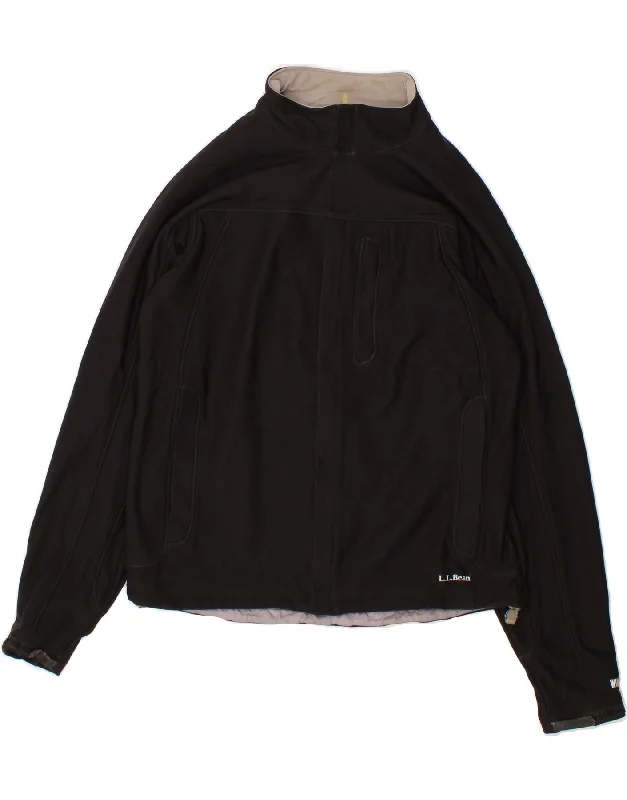 Fashion Bottoms L.L.BEAN Mens Windbreaker Jacket UK 40 Large Black Polyester