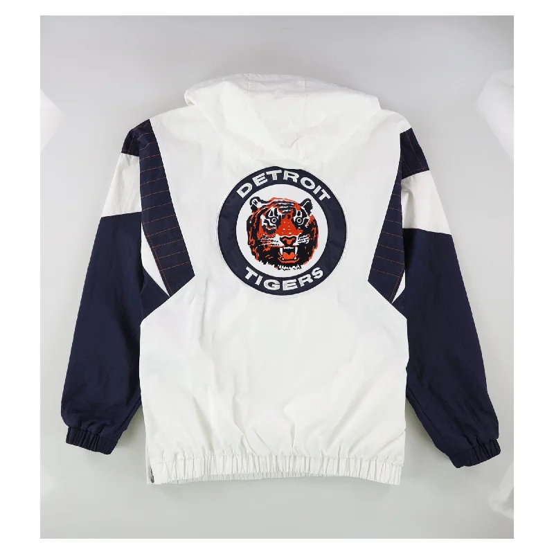 Functional Wear STARTER Mens Detroit Tigers Anorak Jacket, White, Large (Regular)