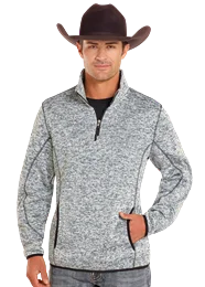 Premium Wardrobe POWDER RIVER BLACK KNIT MELANGE PULLOVER