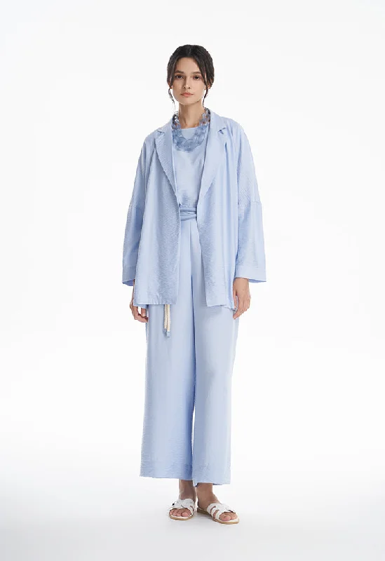 Lightweight Tops Open Textured Solid Outer Jacket