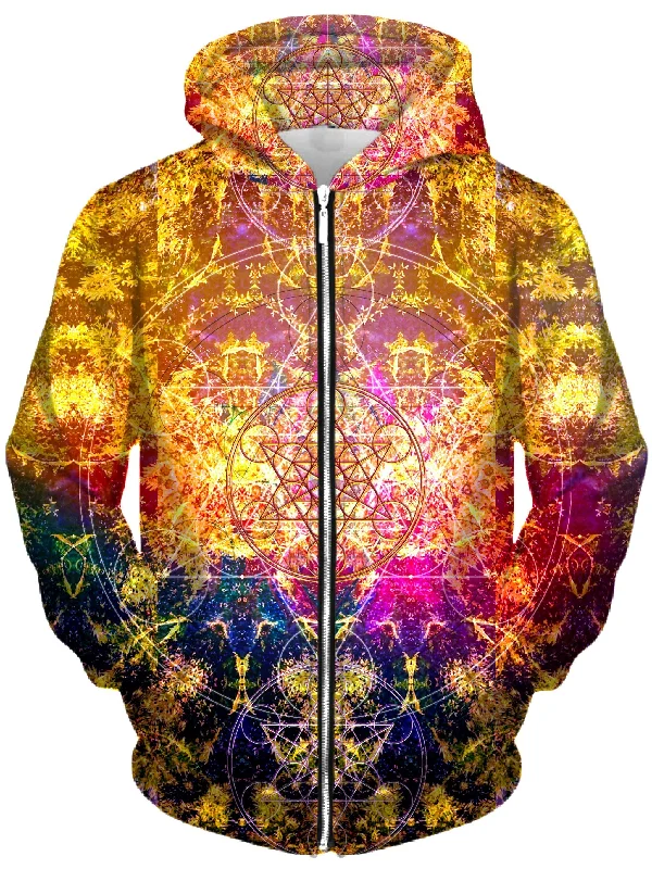 Bold Colors Pineal Metatron Unisex Zip-Up Hoodie