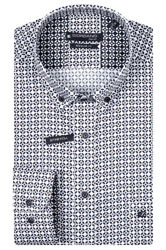 Travel Wear Giordano Regular Fit Geo Print Shirt