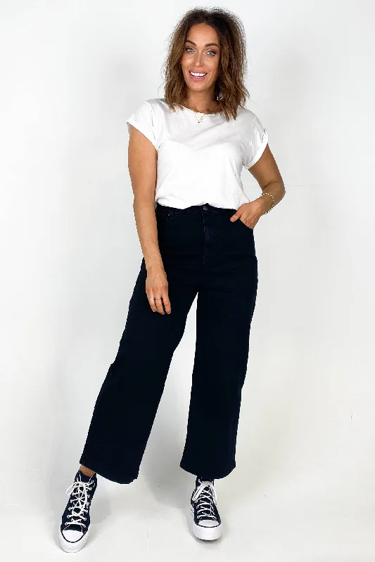 Soft Fabrics Wakee Tayla Wide Leg Jeans Black