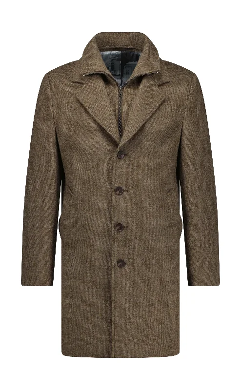 Practical Clothing Savile Row Brown Jared Removable Collar Coat OC9