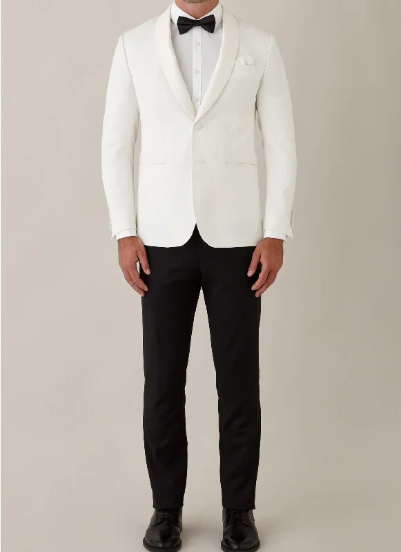 Urban Jackets Gibson Spectre White Satin Shawl Collar Dinner Jacket