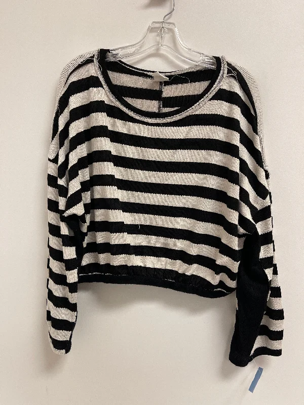 Relaxed Fit Clothing Top Long Sleeve By By Together In Black & White, Size: L