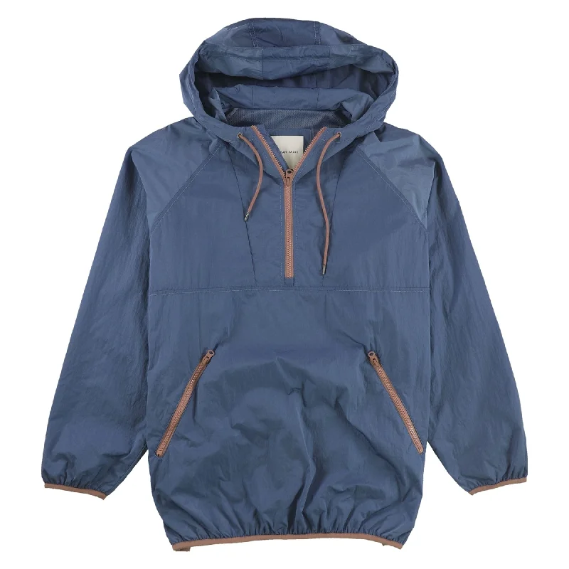 Casual Jackets American Eagle Mens Solid Windbreaker Jacket, Blue, Medium