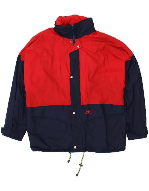 Business Casual HELLY HANSEN Mens Windbreaker Jacket UK 44 2XL Navy Blue Colourblock