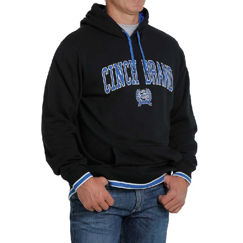 Casual Trousers Cinch Men's Black and Blue logo Hooded Sweatshirt