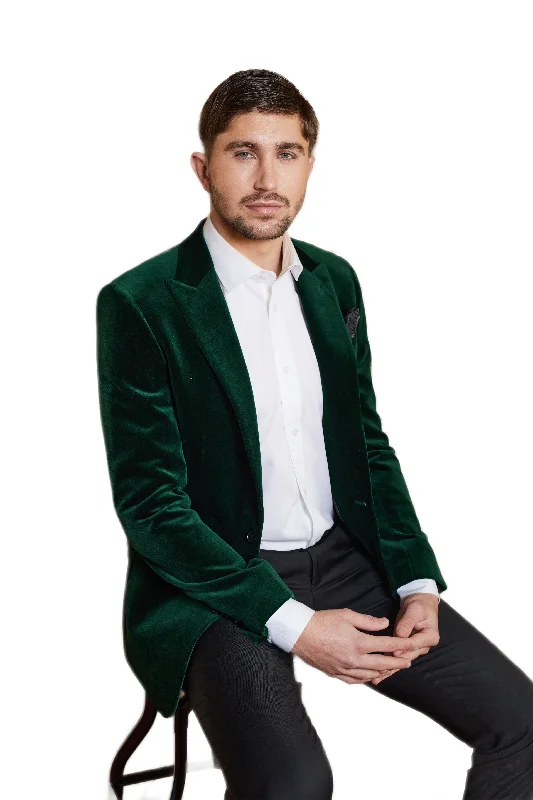 Simple Styles Savile Row Velvet Peak Lapel Formal Jacket