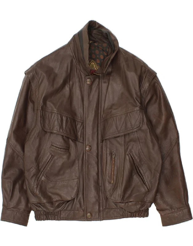 Lightweight Tops VINTAGE Mens Leather Jacket UK 40 Large Brown