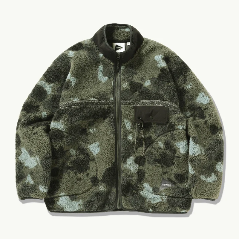 Warm Sweaters Gramicci x And Wander Women's JQ Tape Fleece Jacket - Camo
