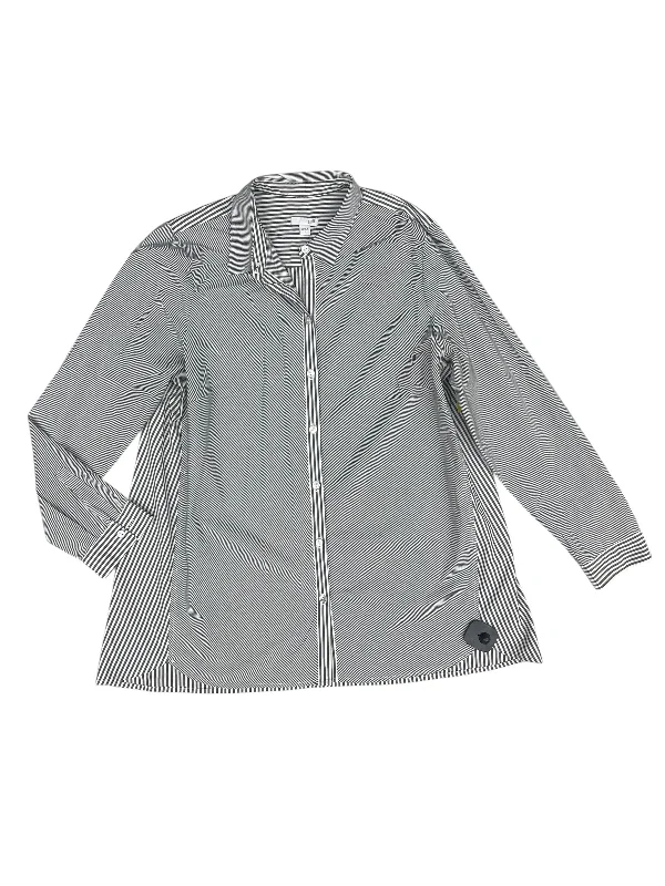 Smart Casual Wear Top Long Sleeve By J. Jill In Striped Pattern, Size: L