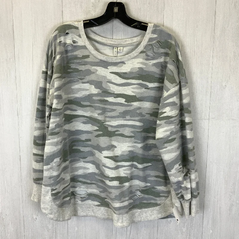 Comfortable Fits Top Long Sleeve By Cato In Camouflage Print, Size: Xl