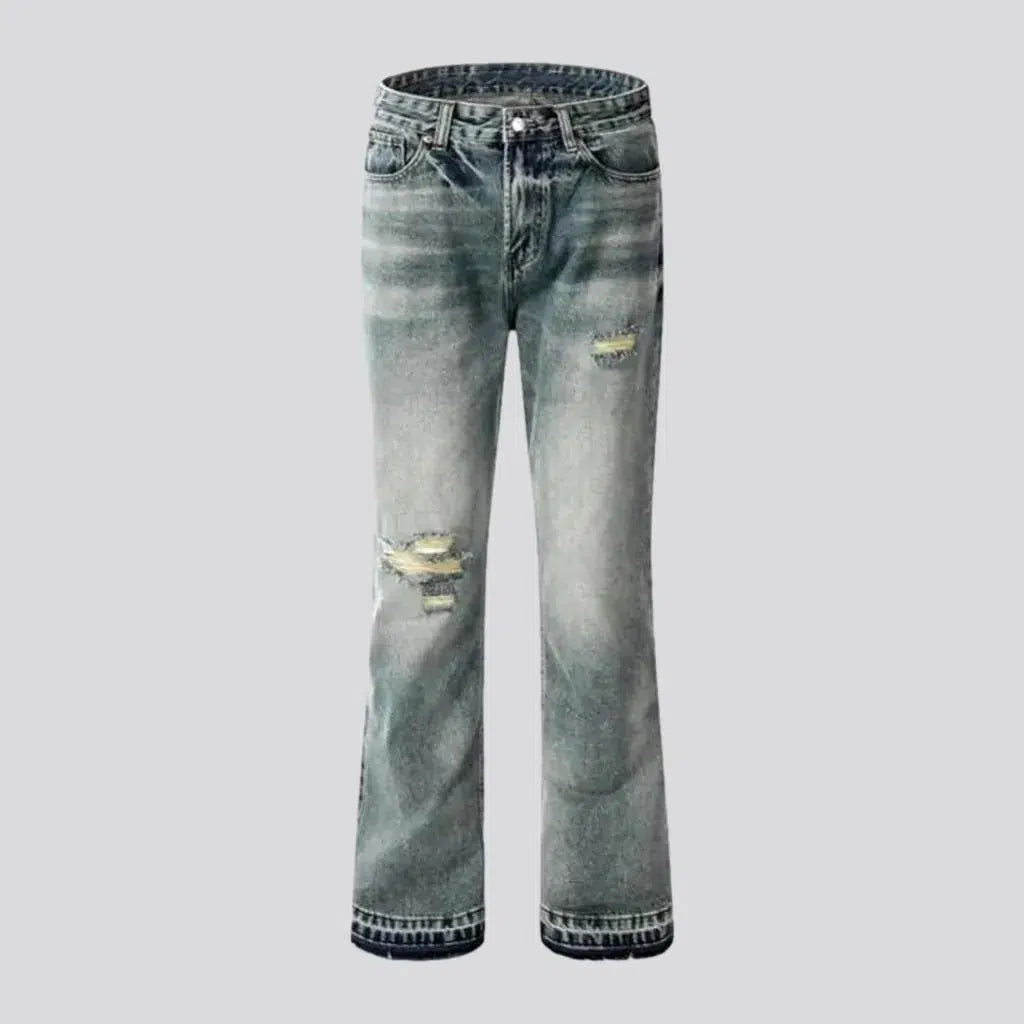 Lightweight Tops Bootcut men's sanded jeans