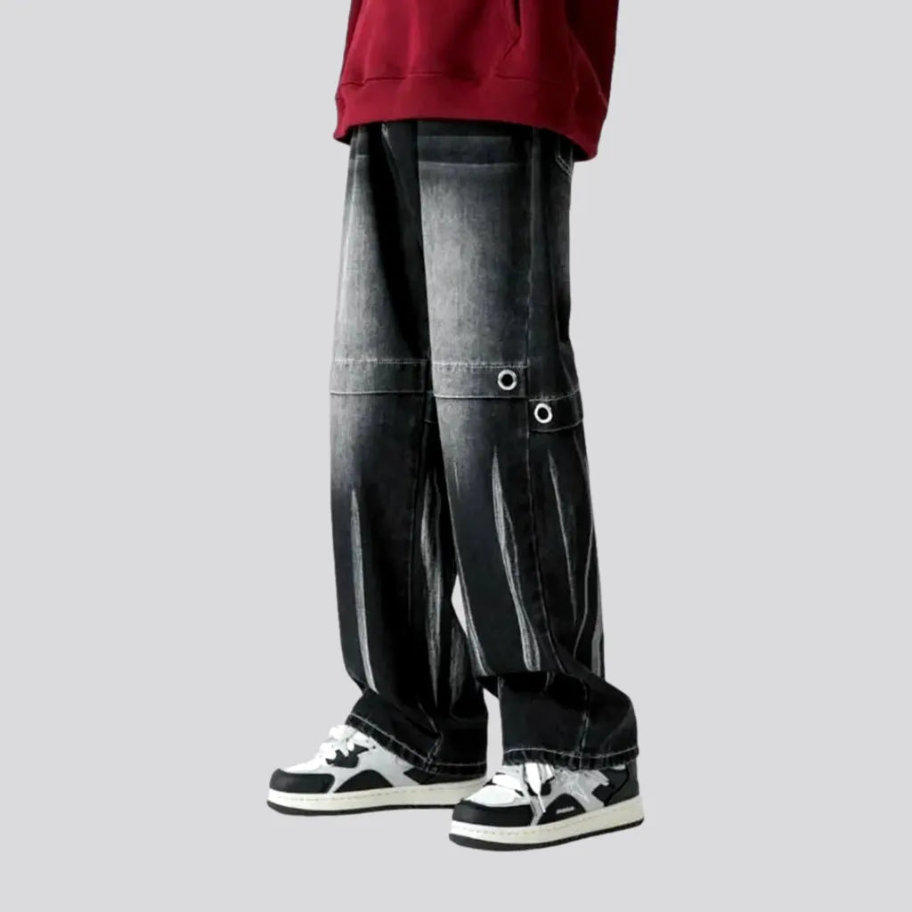 Bold Colors Aged men's creased jeans