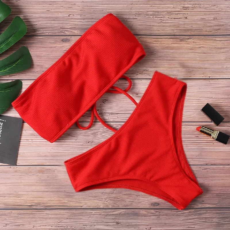 Trendy Shoes 2020 nouveau Bikini femmes maillots de bain taille haute sans bretelles Sexy Bikini couleur Pure femmes maillot de bain rembourré maillot de bain Monokin Trendy Shoes 2020 nouveau Bikini femmes maillots de bain taille haute sans bretelles Sexy Bikini couleur Pure femmes maillot de bain rembourré maillot de bain Monokin