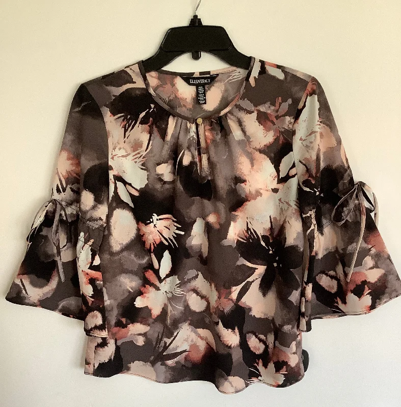 All-Season Wear Top Long Sleeve By Ellen Tracy In Mauve, Size: S
