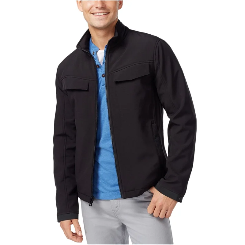 Relaxed Looks I-N-C Mens Soft Shell Windbreaker Jacket, Black, Large