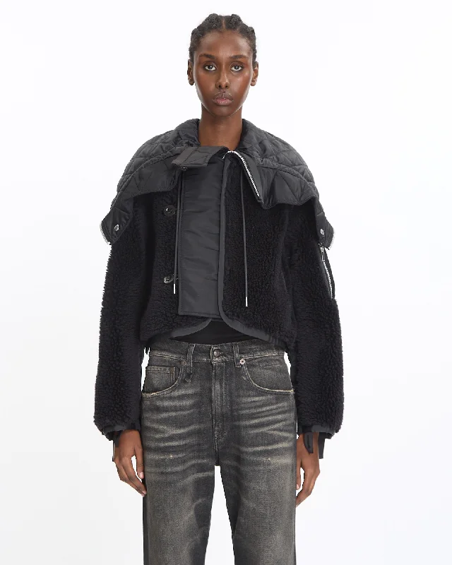 Urban Outfits Faux Shearling x Nylon Blouson