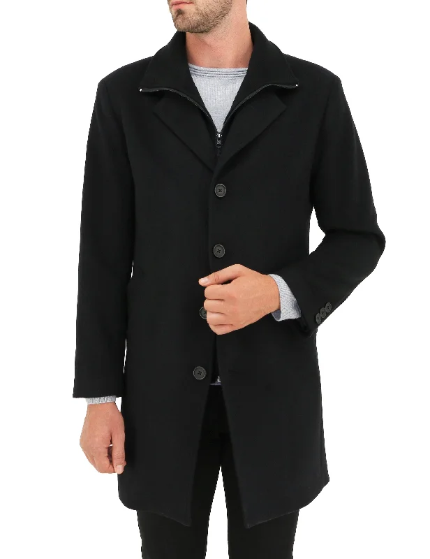 Layered Styles DANIEL HECHTER PROFILE 3/4 OVERCOAT BLACK WOOL