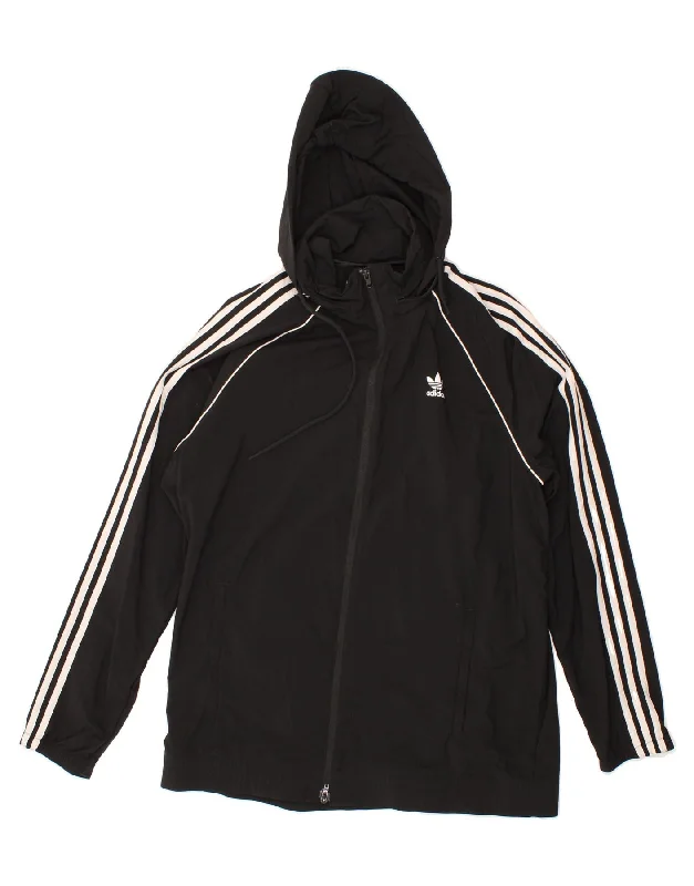 Weekend Styles ADIDAS Mens Hooded Rain Jacket UK 40 Large Black Polyamide