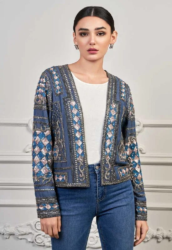 Trendy Sweaters Embellished Tencel Jacket