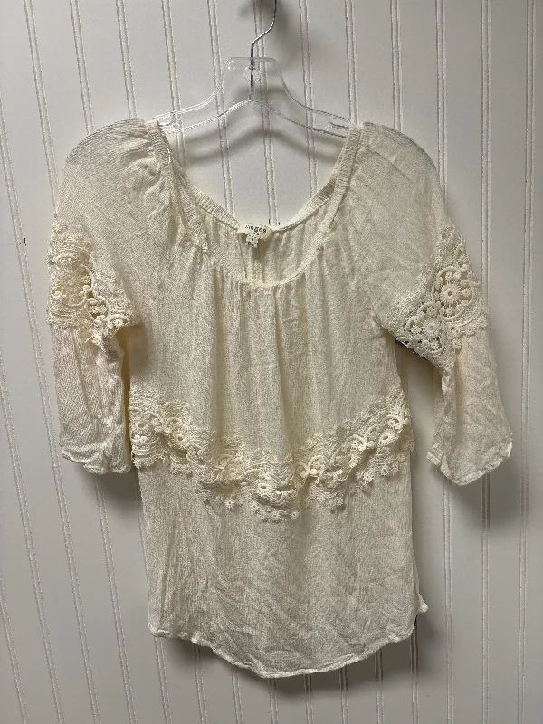Minimalist Pieces Top 3/4 Sleeve By Umgee In Cream, Size: S