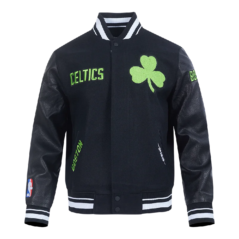 Fashion Jeans NBA BOSTON CELTICS CITY EDITION 24-25 MEN'S RIB WOOL VARSITY JACKET (BLACK) Fashion Jeans NBA BOSTON CELTICS CITY EDITION 24-25 MEN'S RIB WOOL VARSITY JACKET (BLACK)